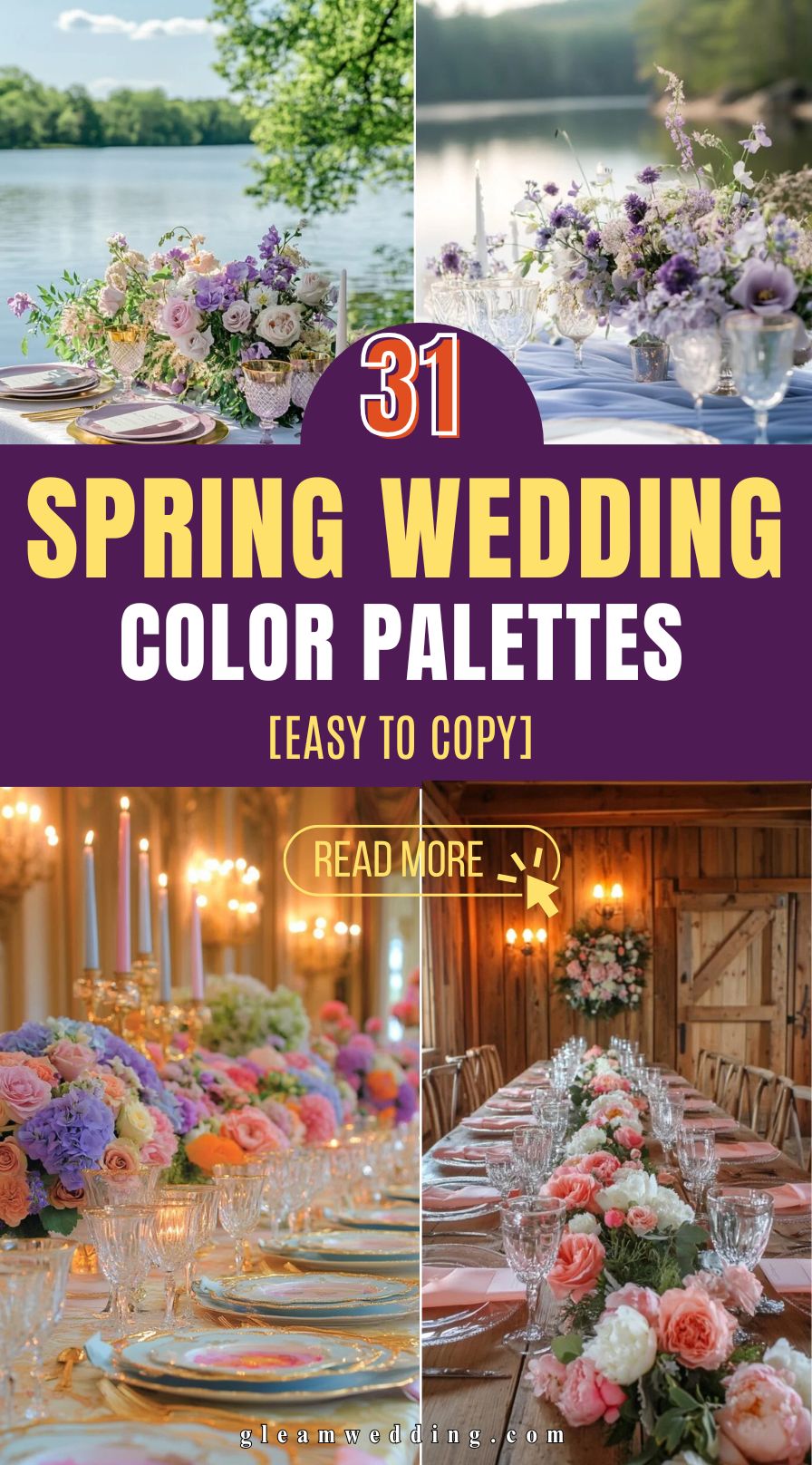 Spring wedding color palette inspiration, floral and decor ideas