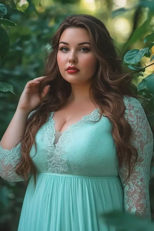 Mint lace dress, spring event
