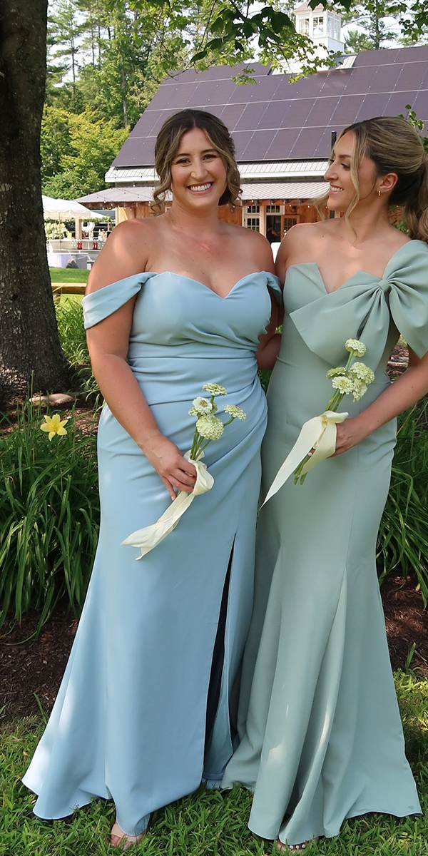 Pastel gowns, bridesmaid dresses