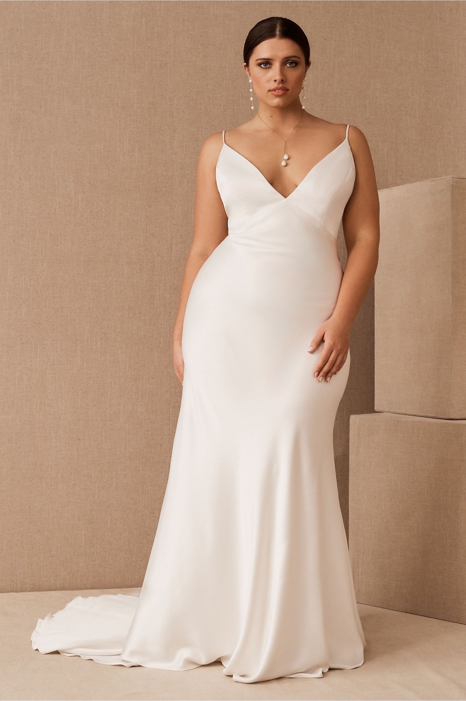 Satin slip dress, modern bridal style