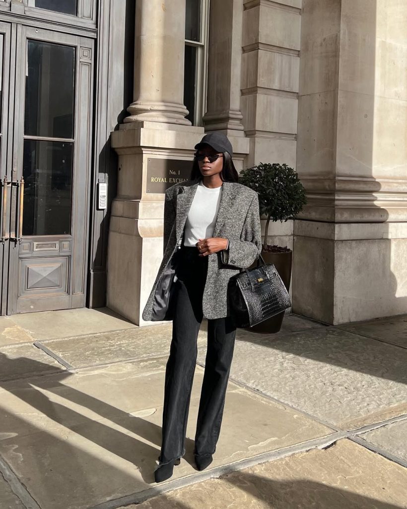 Classic blazer and trousers outfit, perfect for office elegance