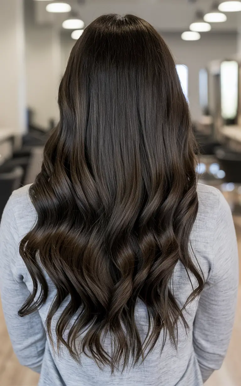 Deep espresso hair, luxurious brunette shade