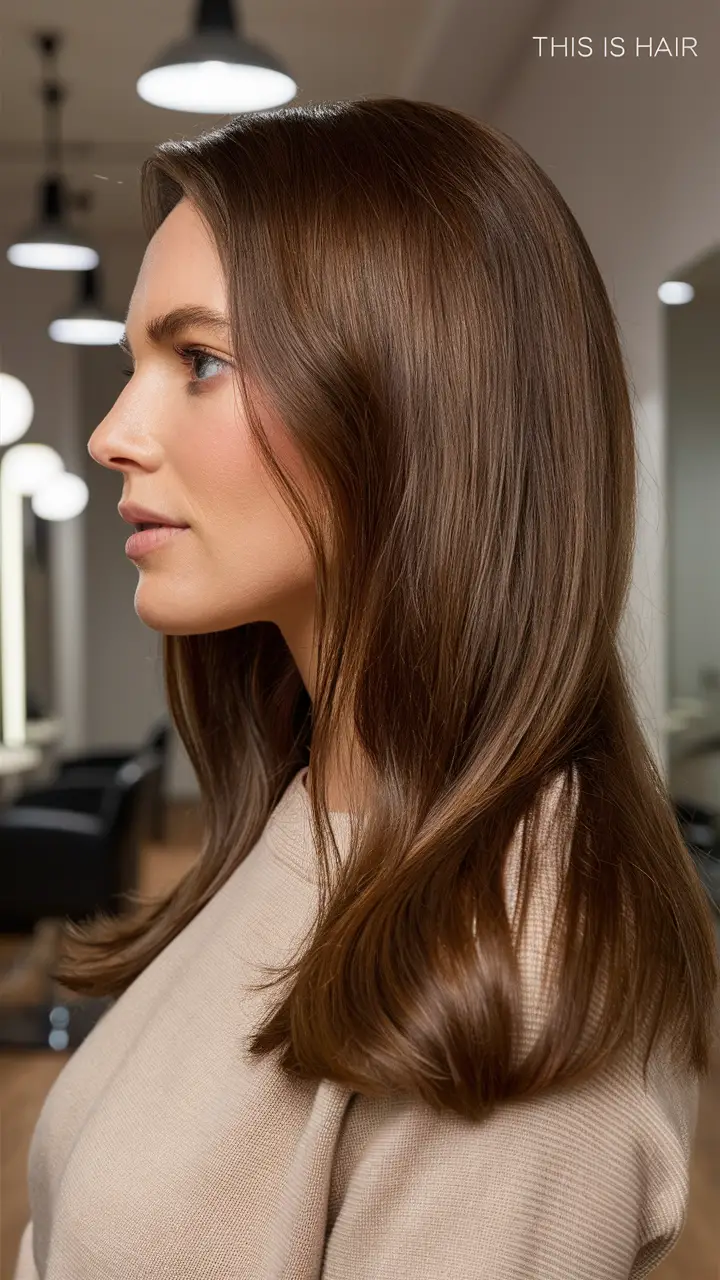 Sunkissed honey highlights, radiant brunette style