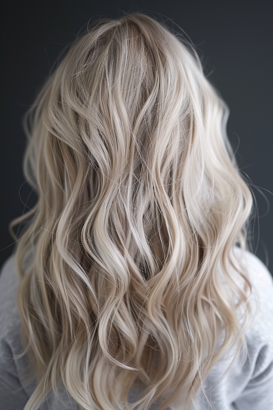 classic ash blonde with silvery highlights