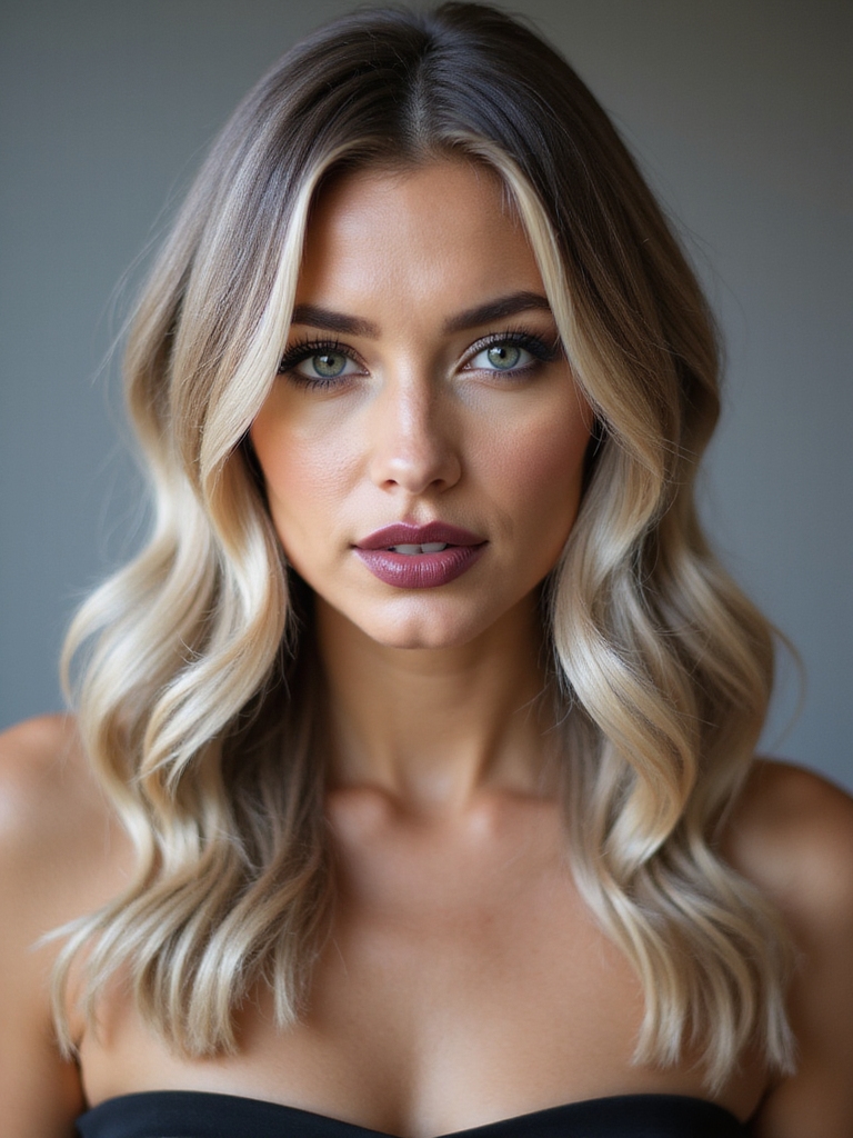 defined ash blonde waves with dimension