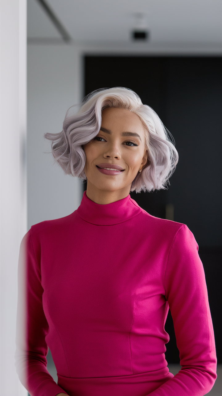 elegant ash blonde vintage waves style