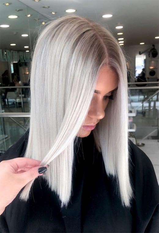 platinum ash blonde straight finish style