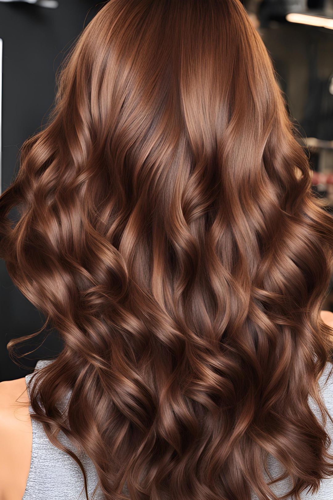 Voluminous curls in ash brown hair