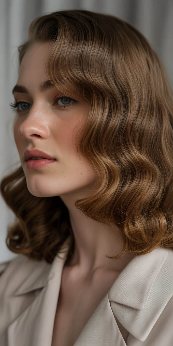 Vintage waves with modern ash brown hue