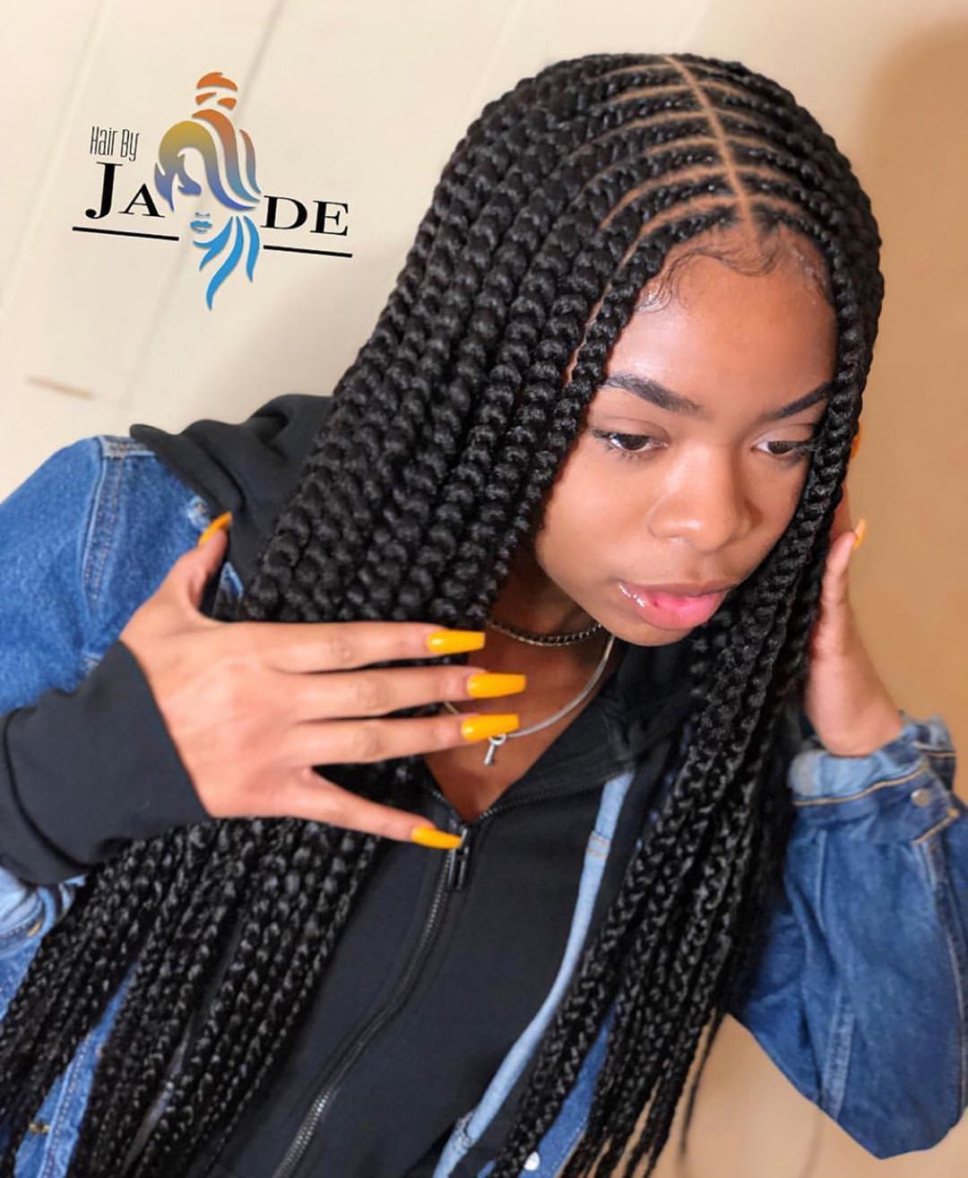 Classic box braids for Black girls