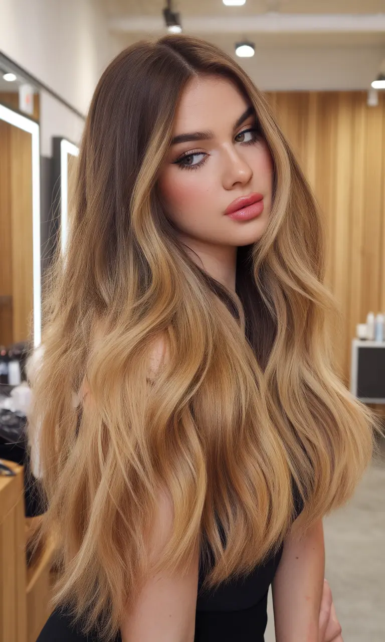 Soft blonde waves with highlights