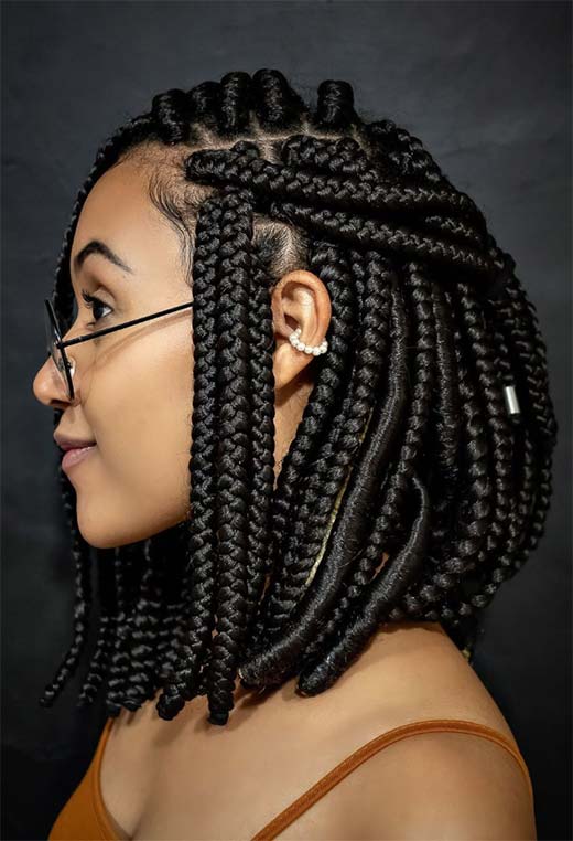 Chic bob box braids with sleek finish