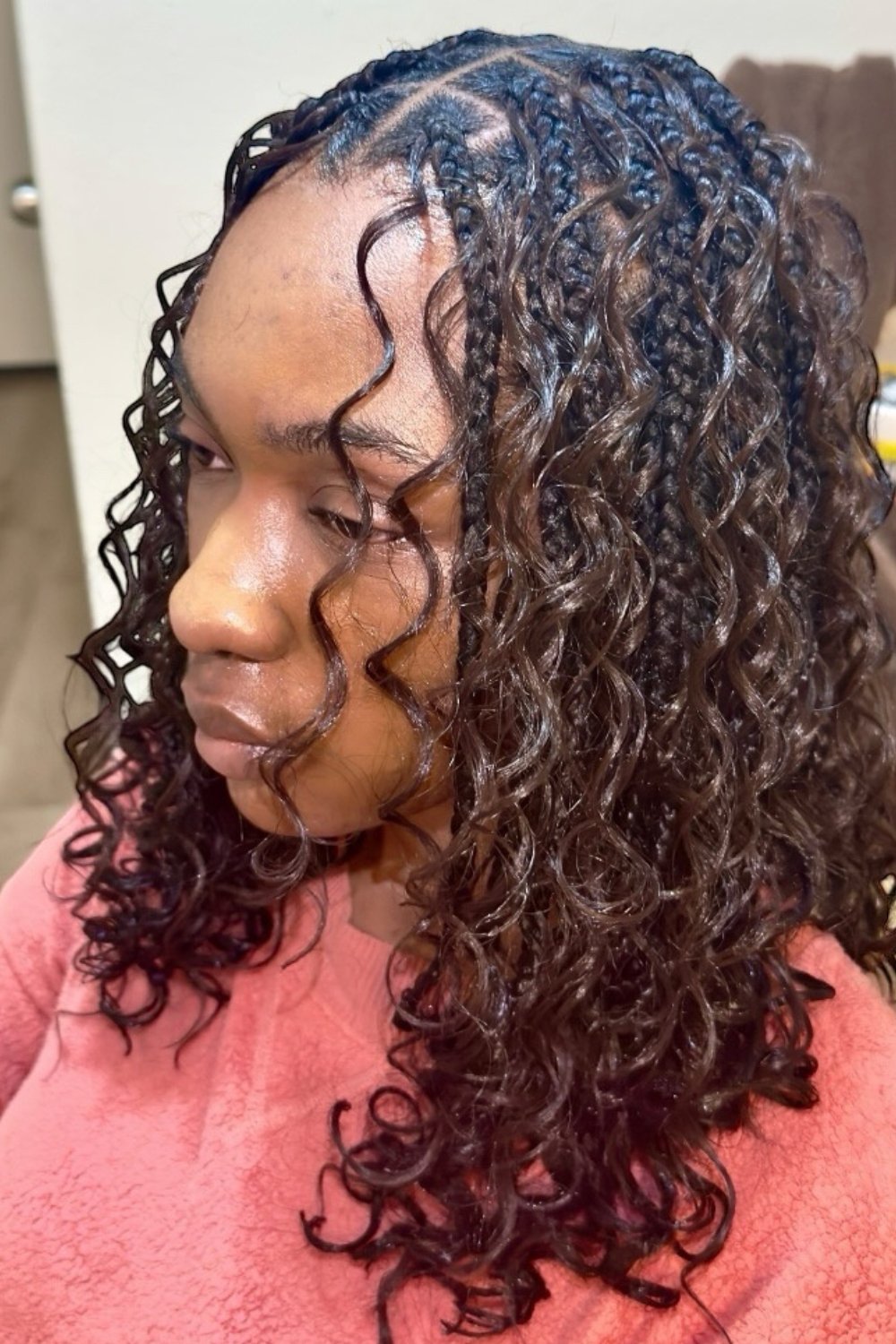 Textured micro braids with defined curls