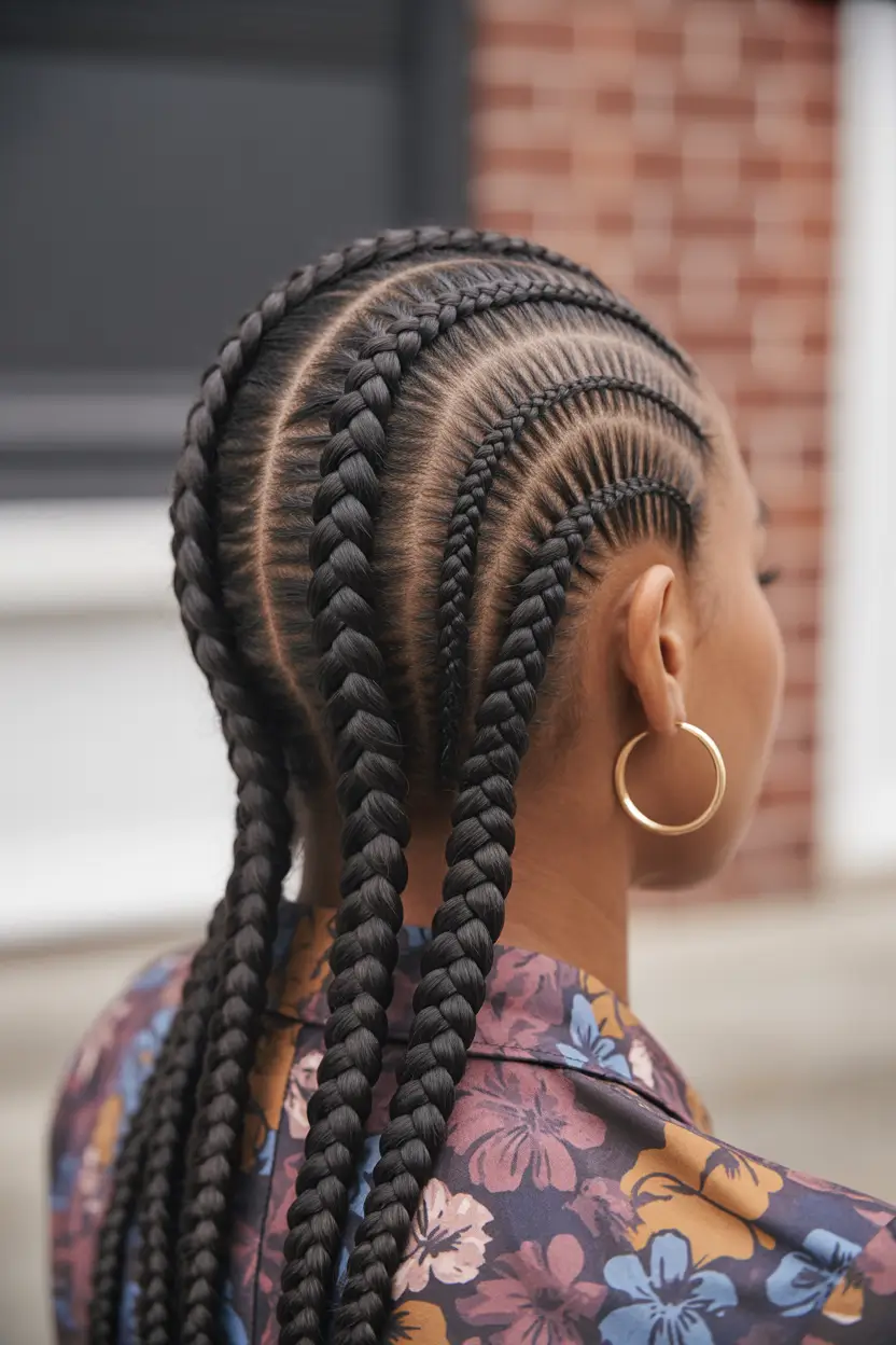 Classic Fulani braids, traditional and stylish