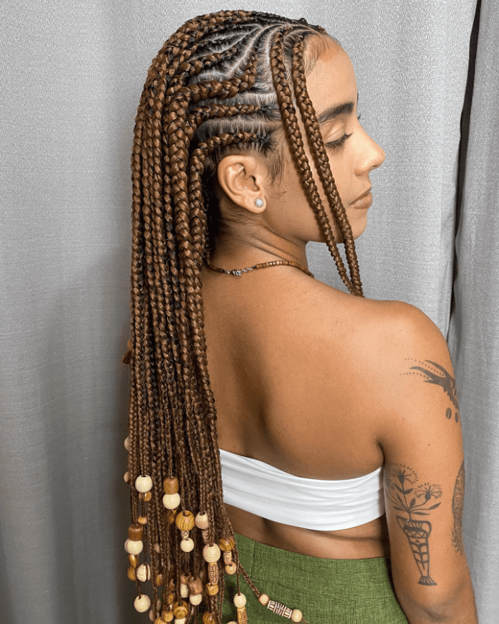 Beaded tribal braids, cultural and detailed