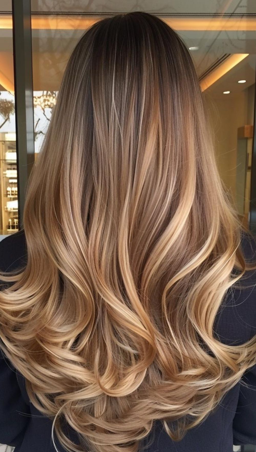 Lush blonde waves with dimensional highlights for volume