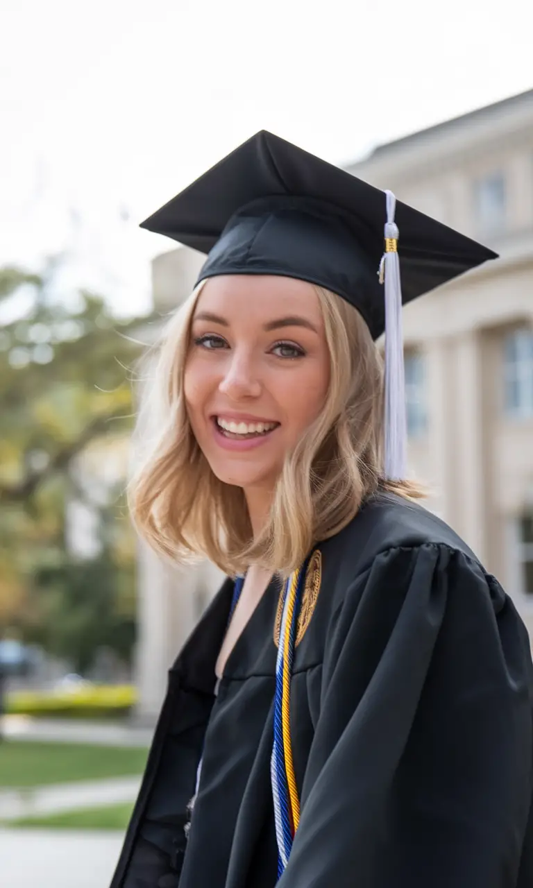 Chic blonde bob with natural movement