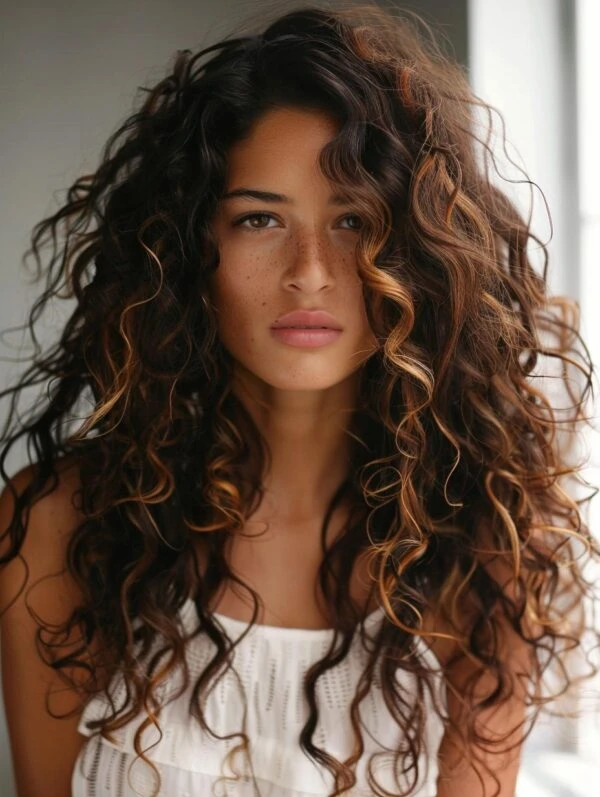 Dynamic curly layers with highlights