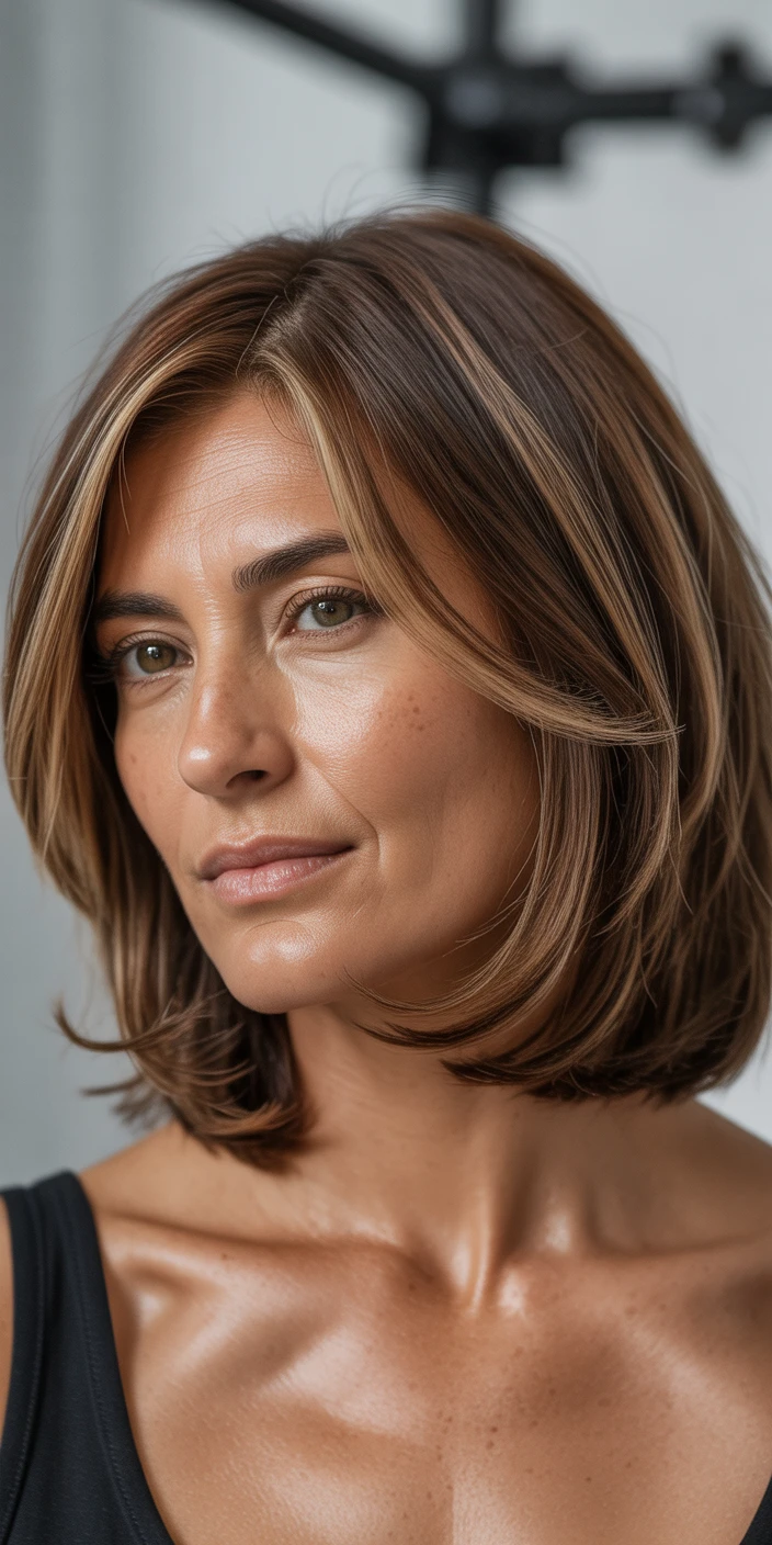 Classic bob with caramel highlights