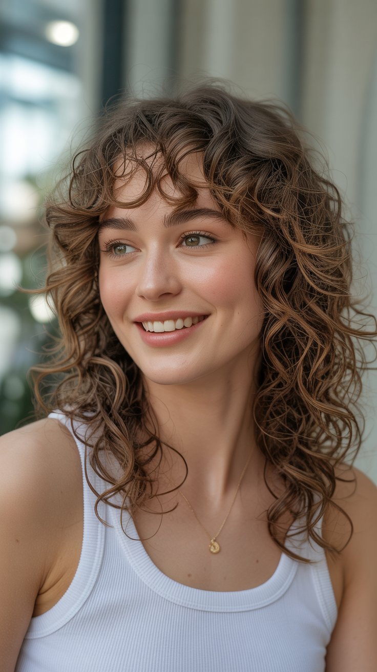 Soft curls with natural highlights