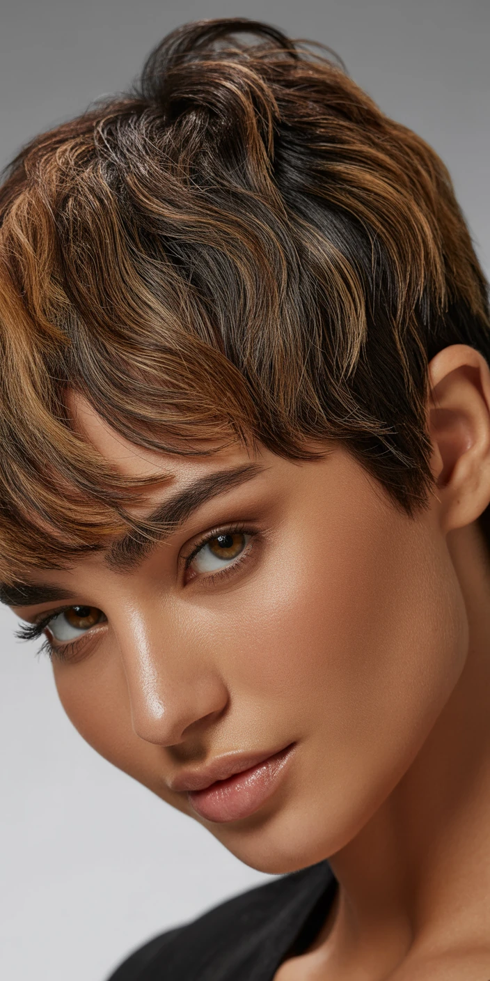 Edgy pixie cut with bold highlights