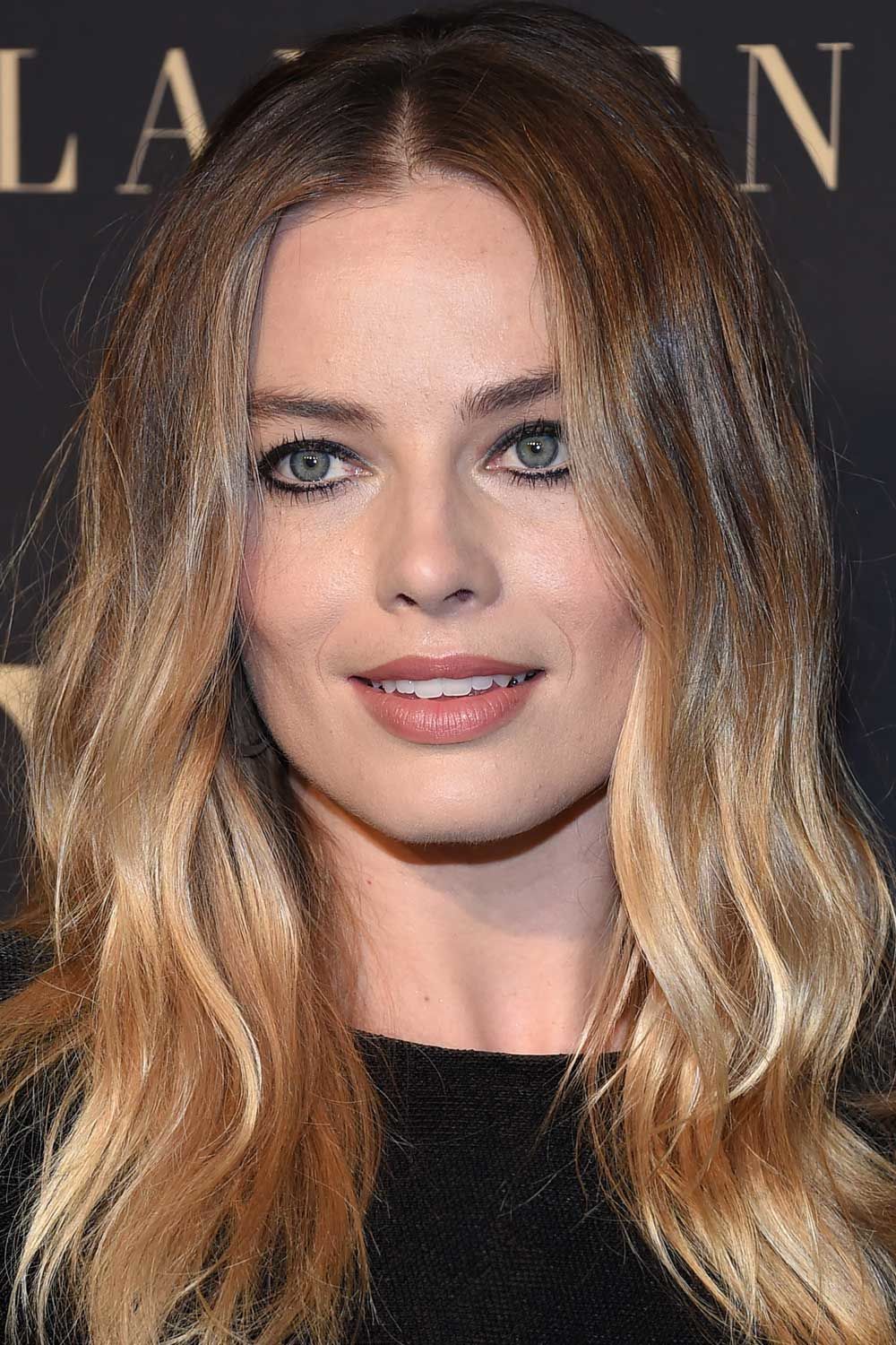 Brunette with golden blonde balayage ends