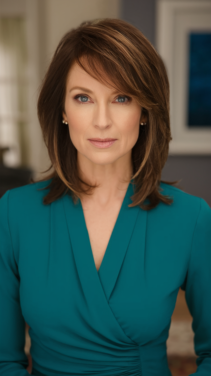 Sleek brunette bob with subtle balayage