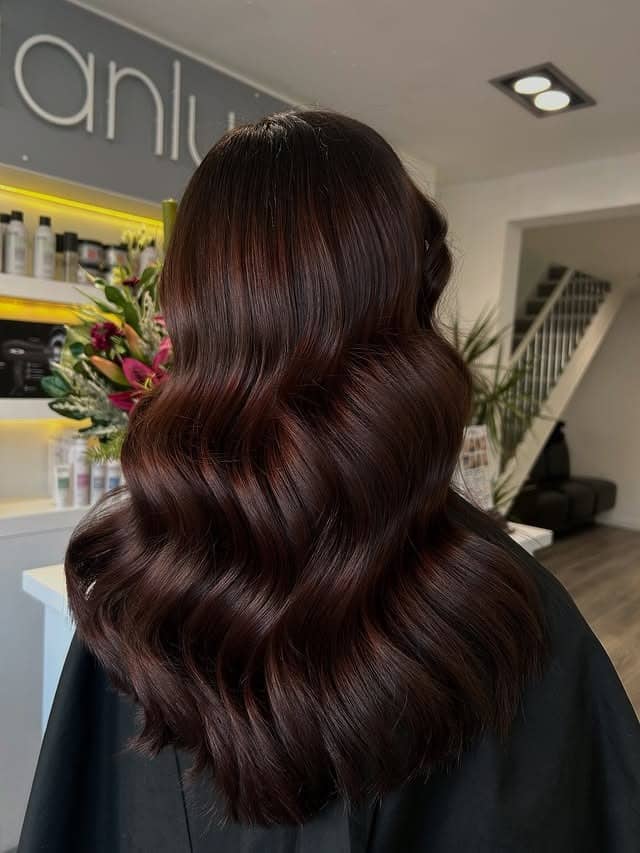 Glossy chocolate cherry waves with shine