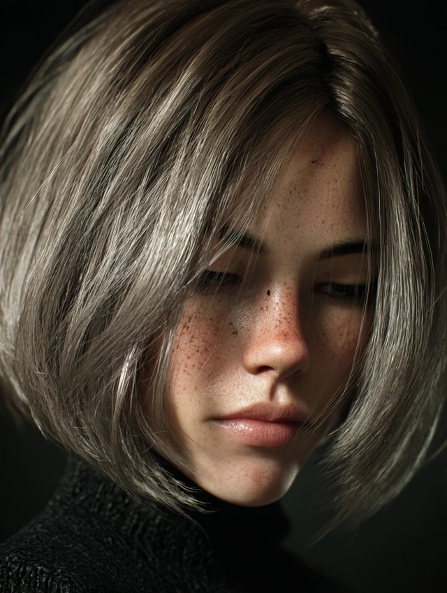 Sleek and refined choppy bob with shine