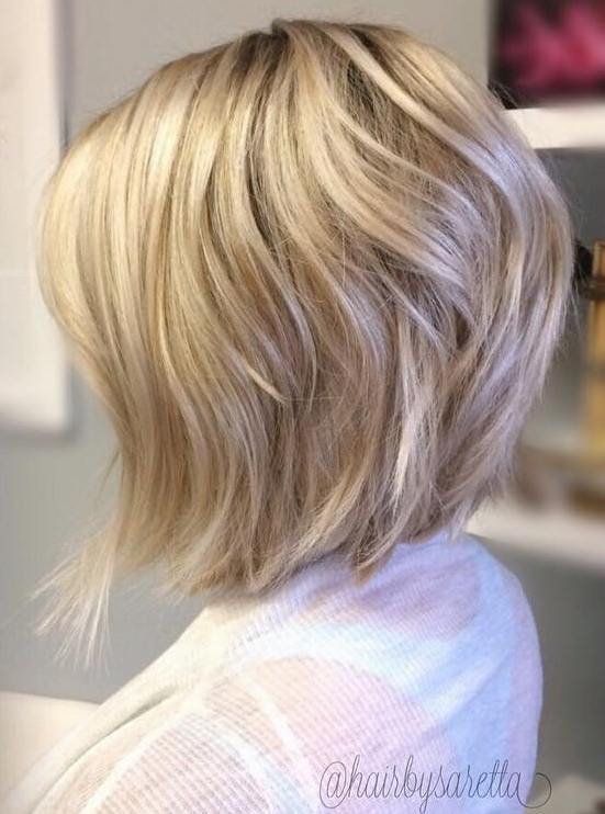 Layered choppy bob with subtle highlights