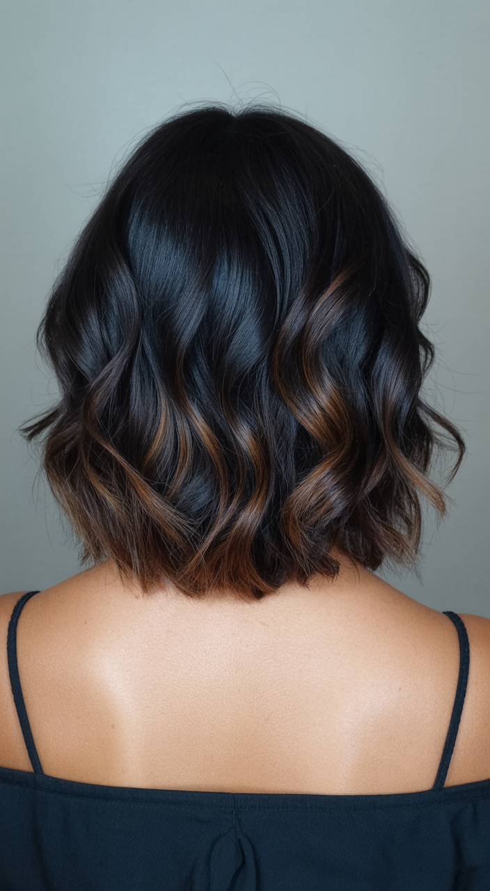 Short bob with copper highlights