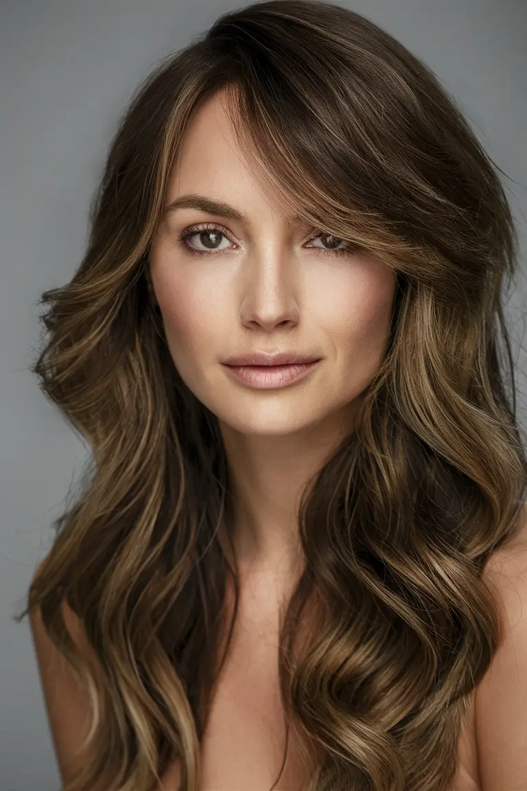 Soft mocha hair with natural waves