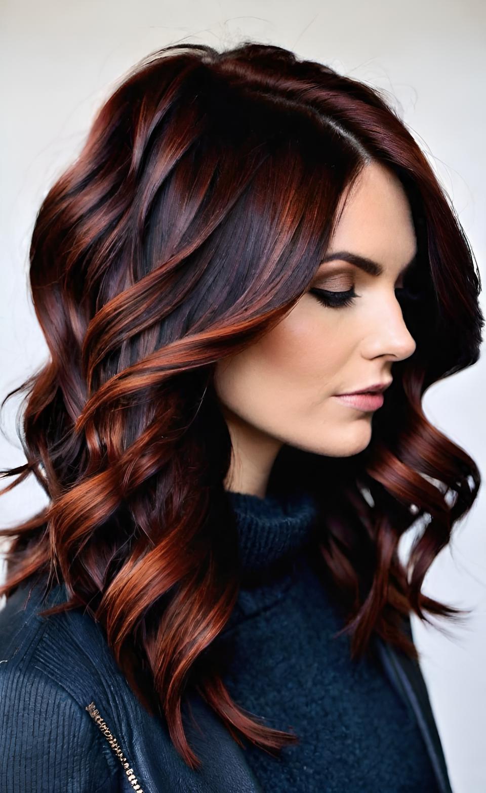 Dark chocolate waves with subtle shine