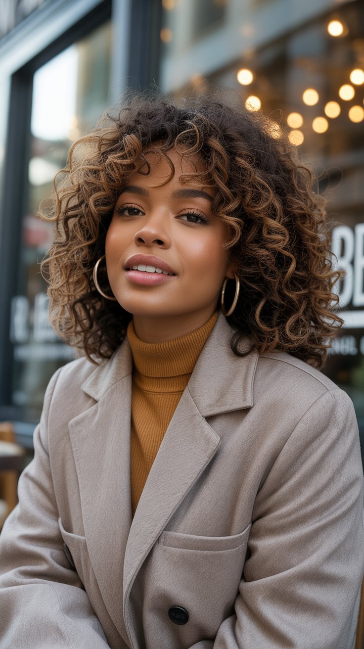 Sunkissed curly bob with natural volume
