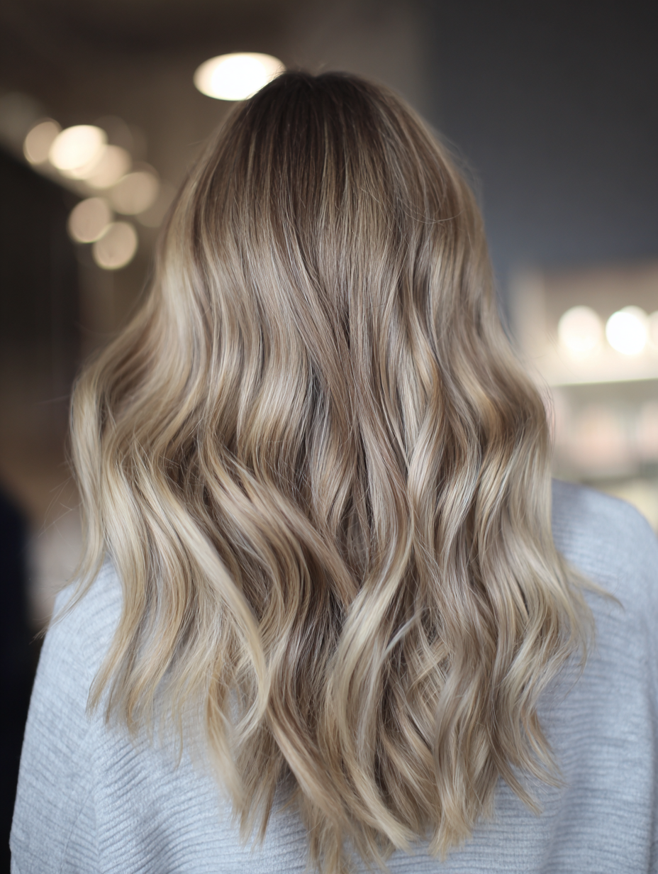 Subtle waves with soft blonde glow