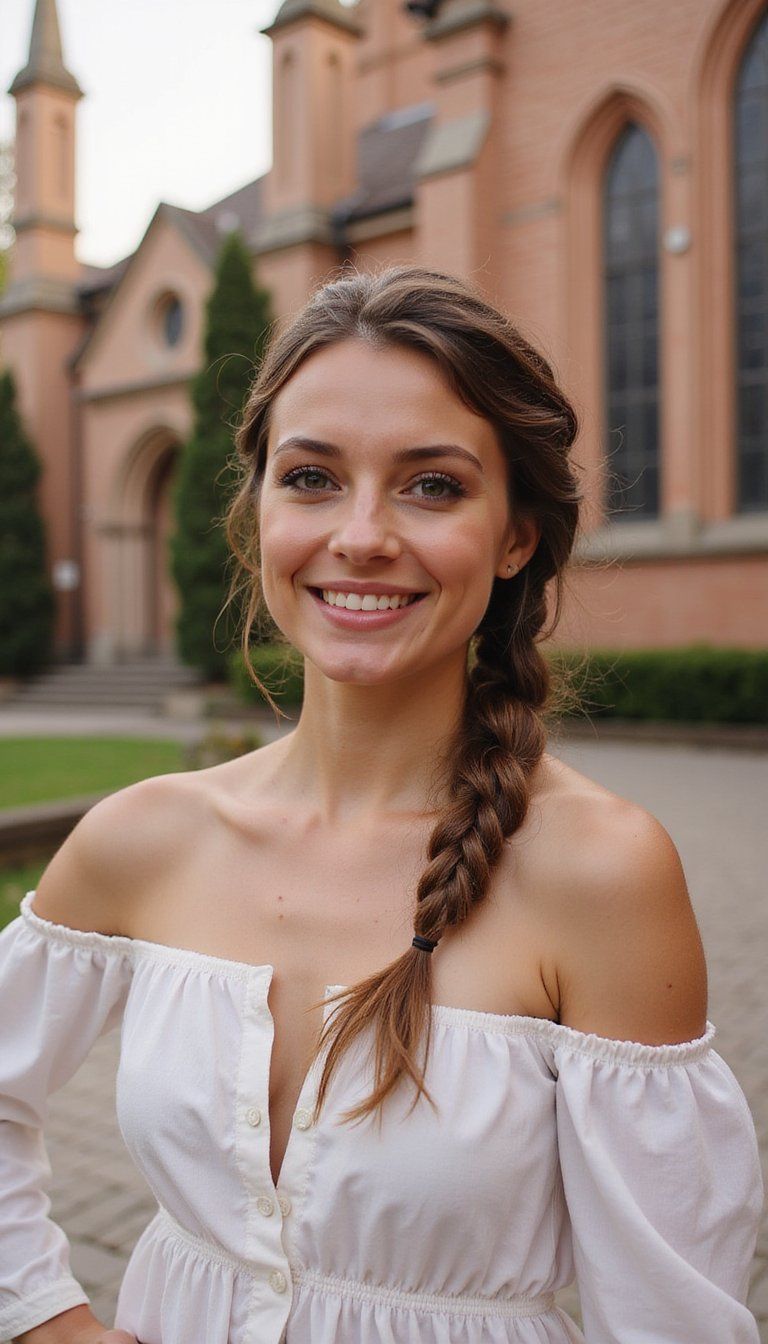 Classic side braid, effortless beauty, timeless style