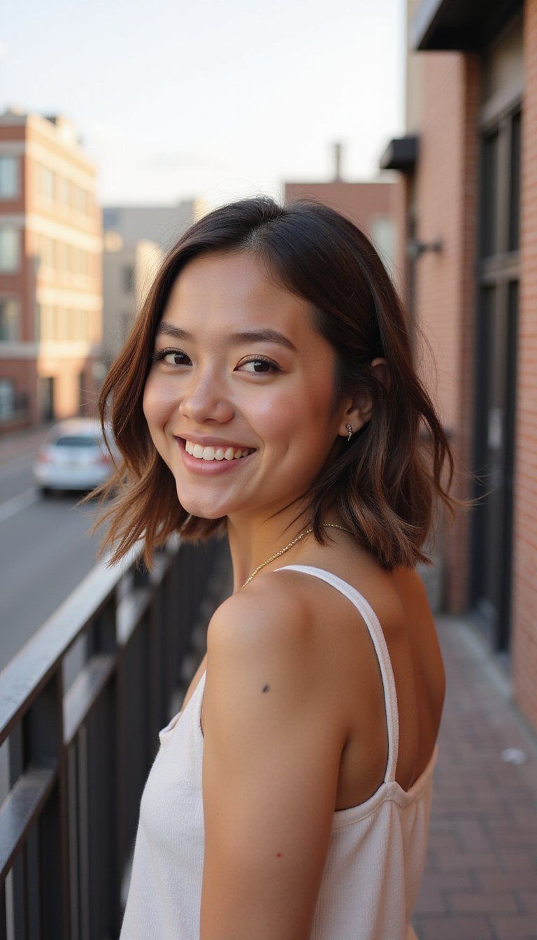 Chic short waves, modern elegance, understated style