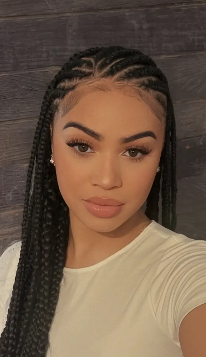 Sleek classic Fulani braids with a polished finish