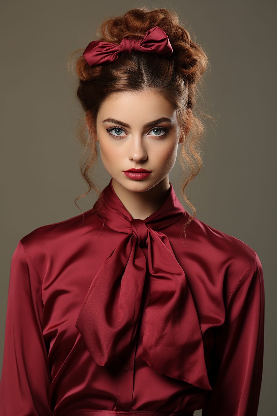 Elegant updo with auburn highlights