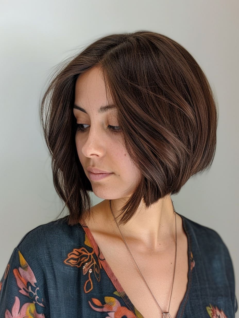 Classic brunette bob with volume
