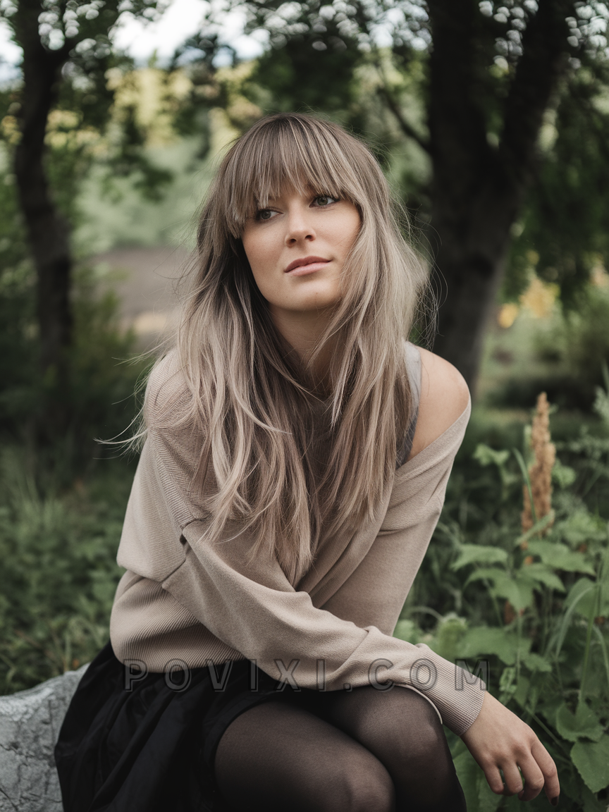 Ash blonde waves with natural texture