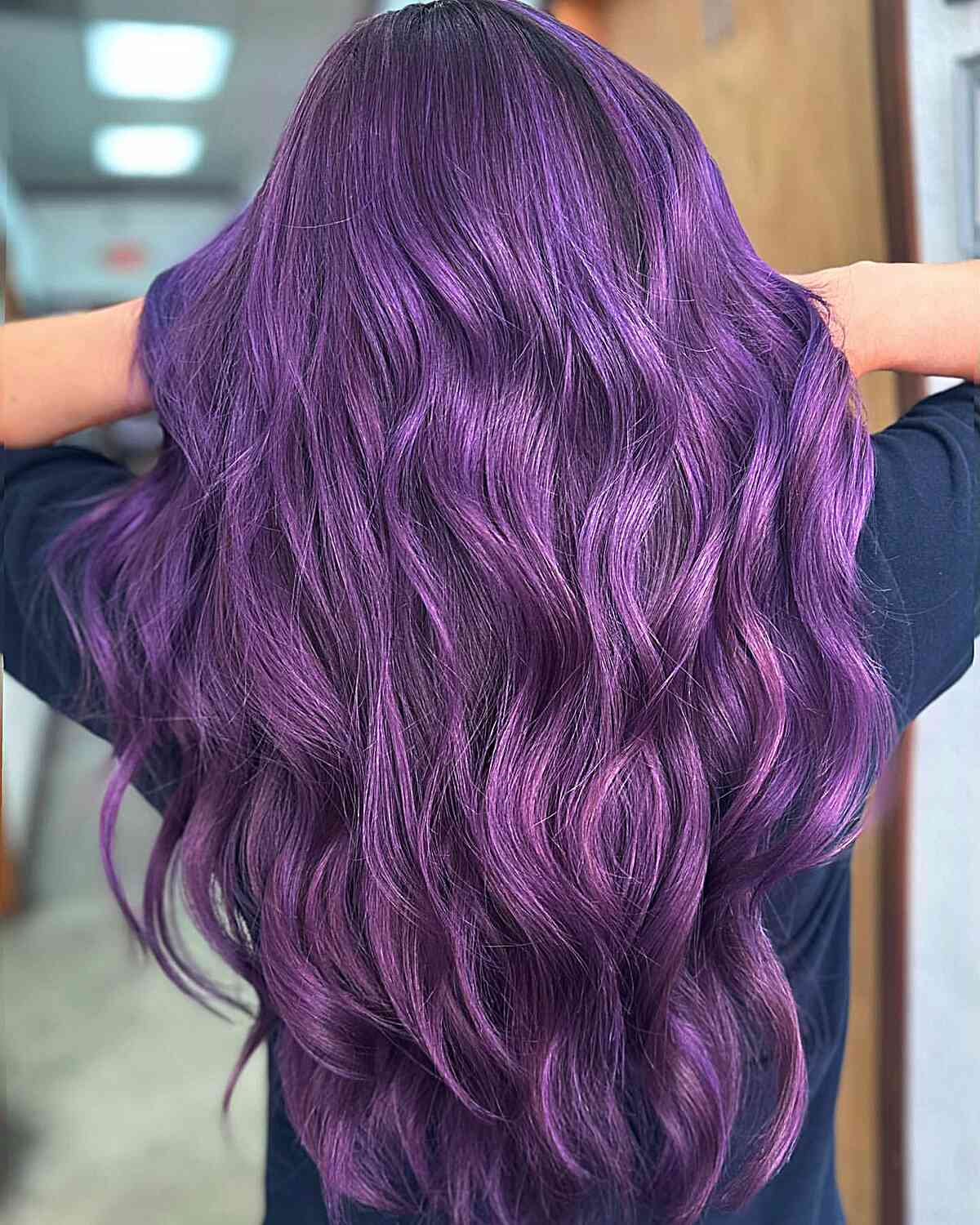 Long violet waves with shine
