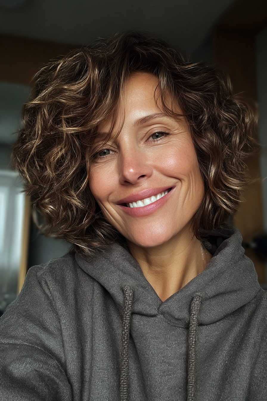 Defined curls with volume and texture