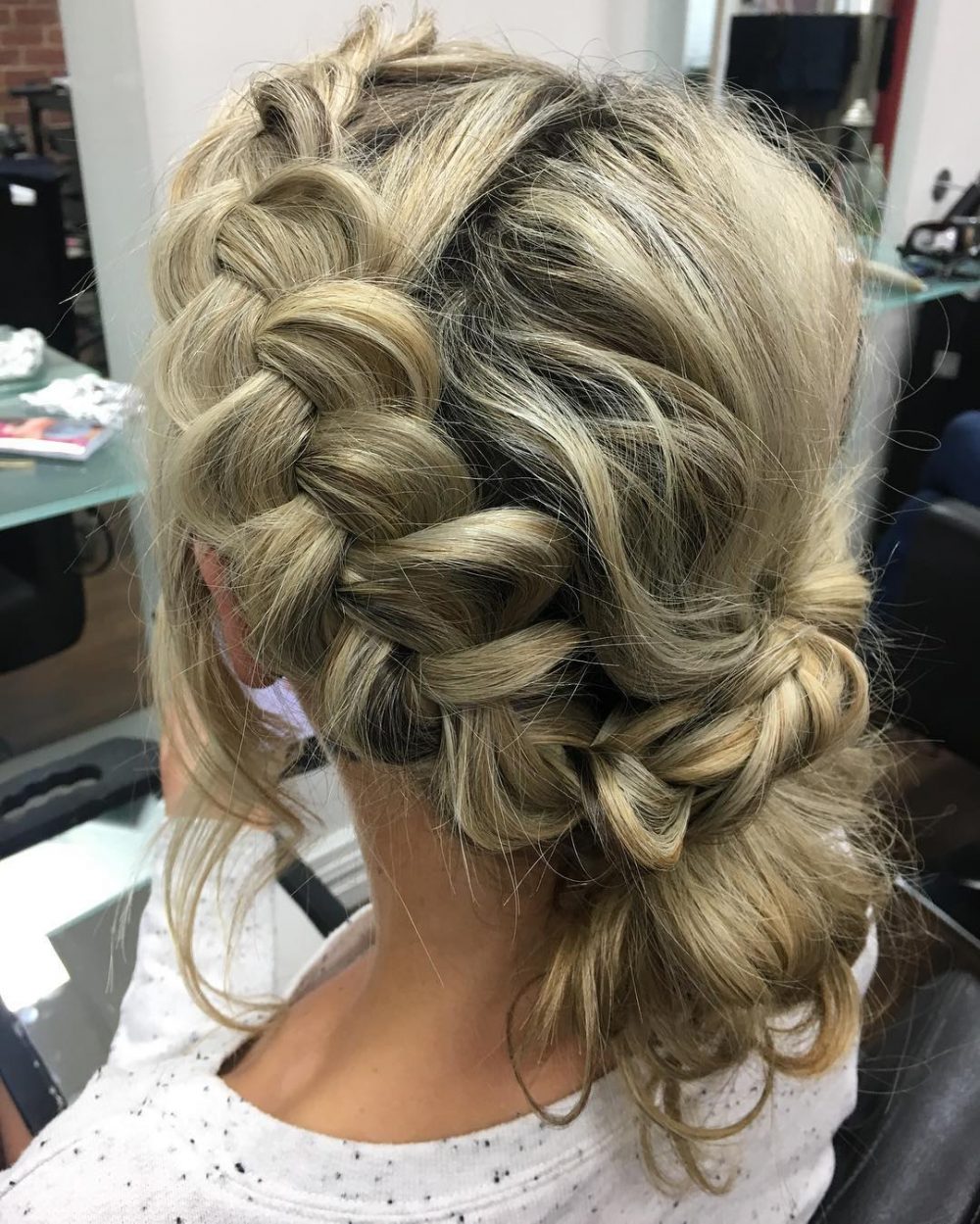 Braided updo, elegant and detailed