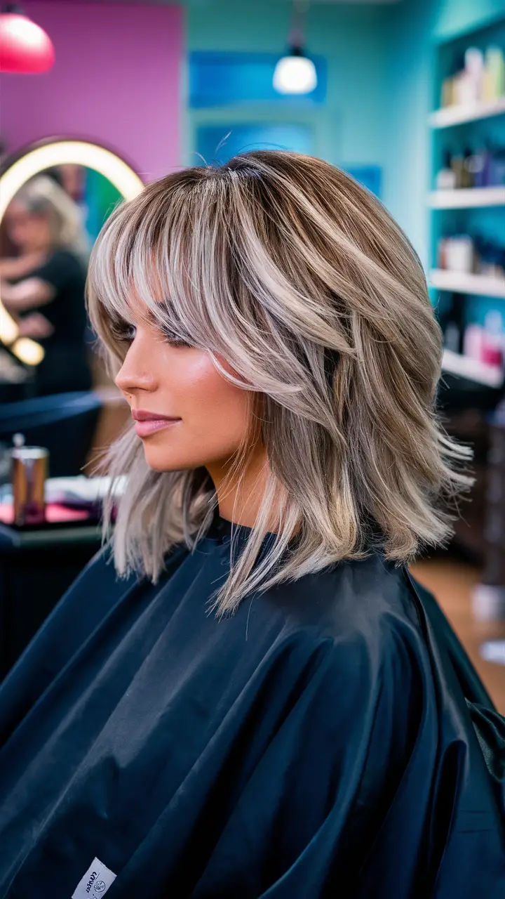 Textured shag with curtain bangs