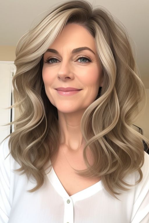 Voluminous soft curls medium length hair