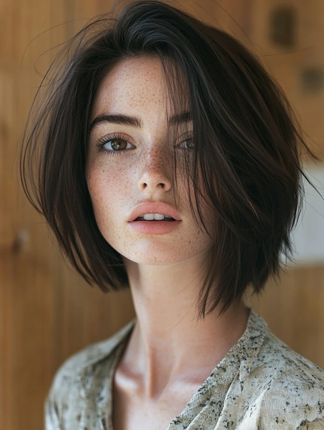 Soft textured bob with natural waves