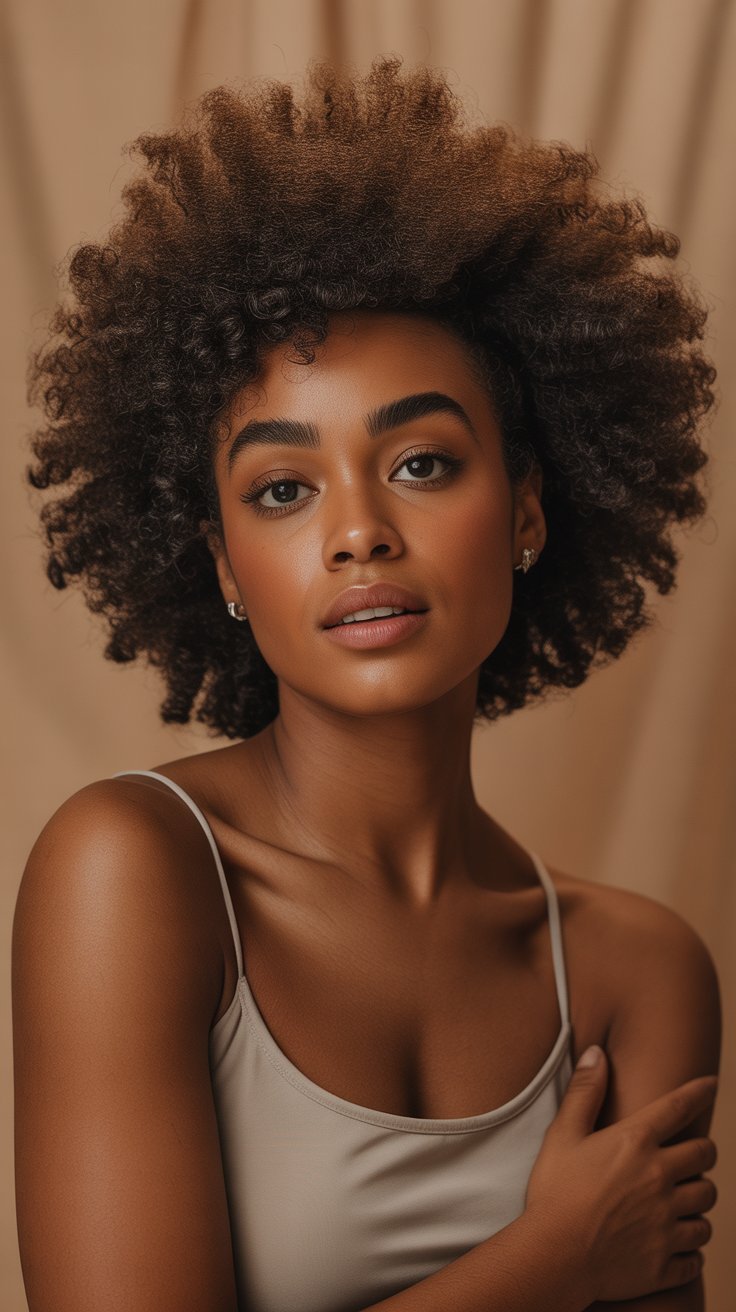 Natural fro with volume and defined texture