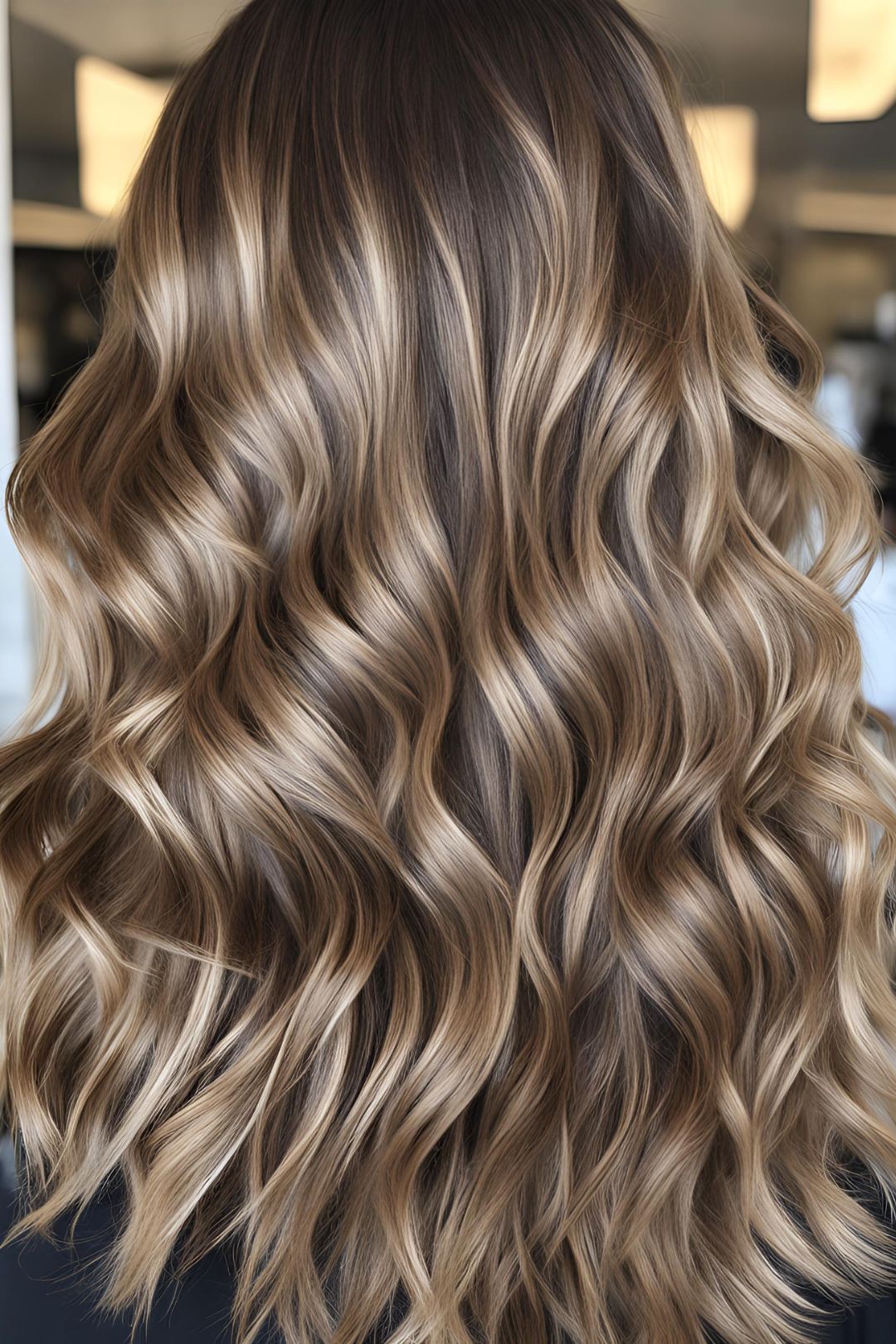 Elegant honey brown curls with glossy finish