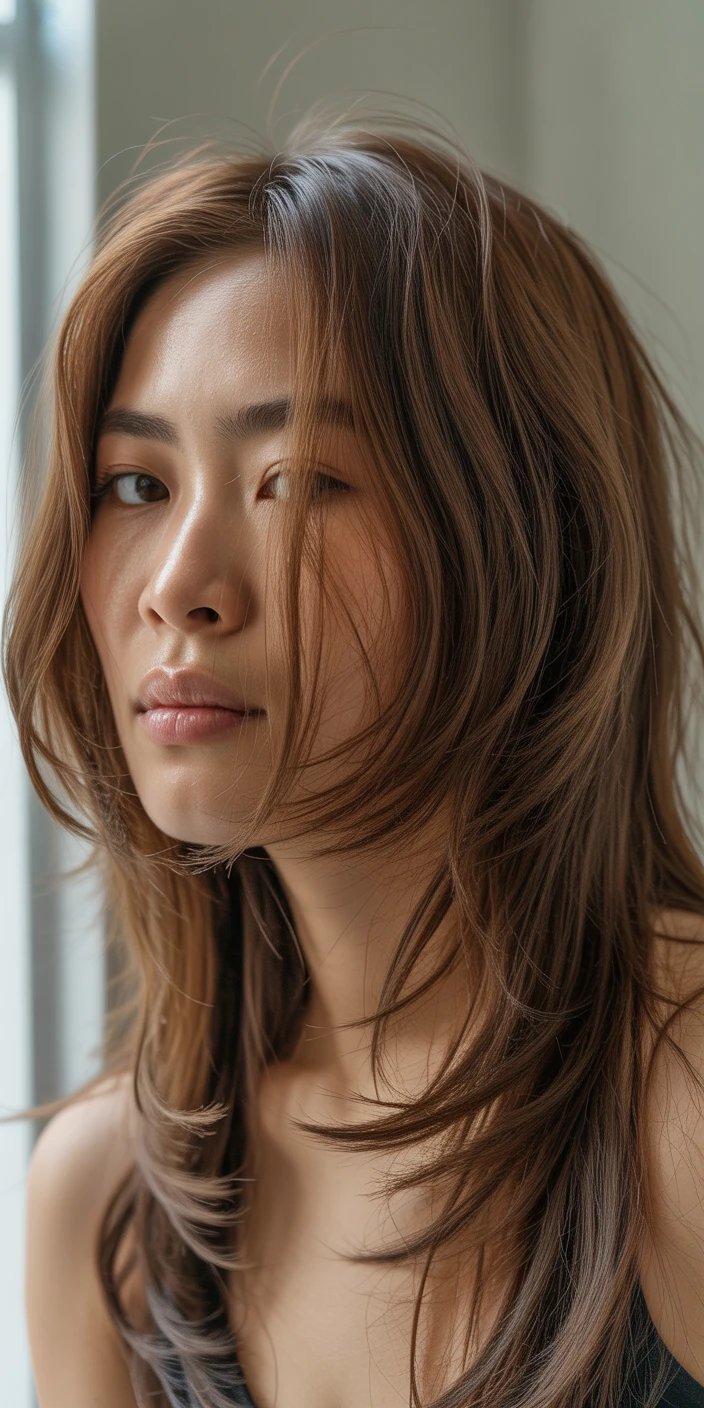 Soft layers for light brown hair with movement